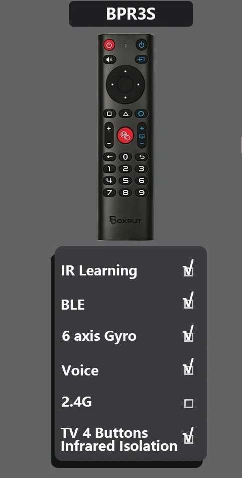 Пульт Bluetooth BPR3S  Air Mouse  для Android TV (гироскоп, микрофон)