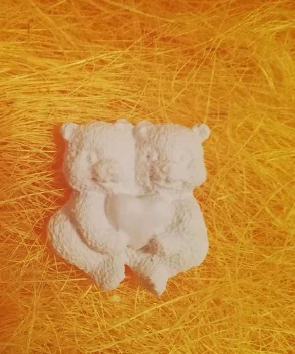 Gipsowe misie z magnesem