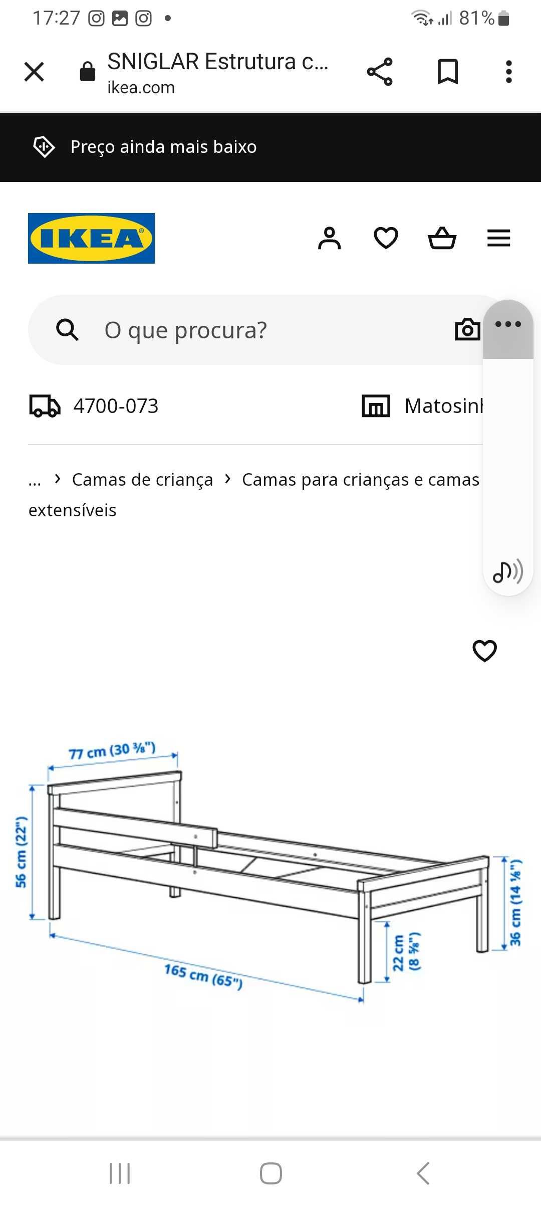 Cama de criança  do Ikeia