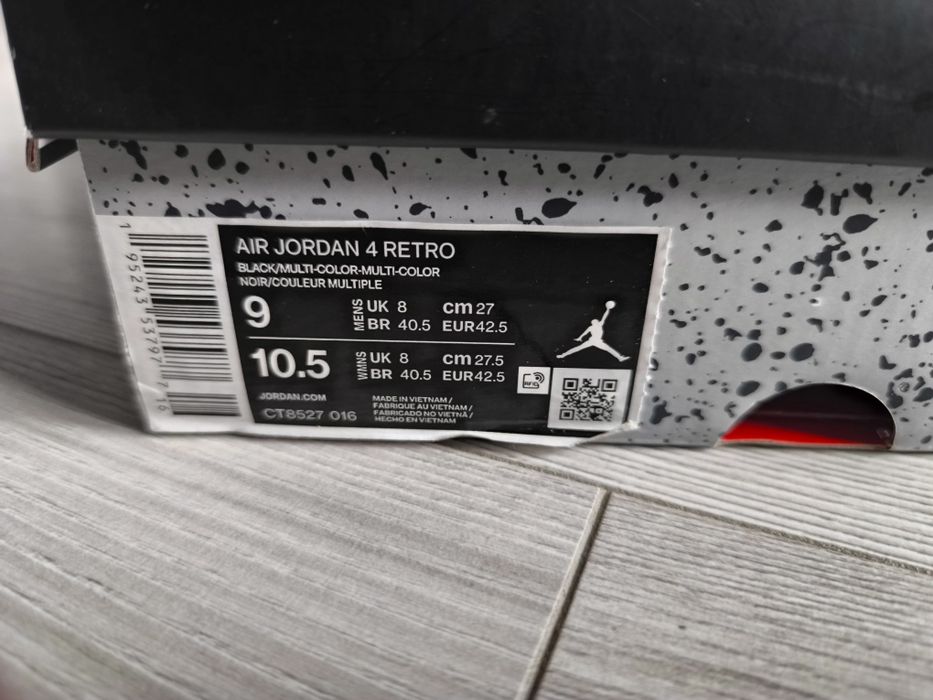 Buty Jordan 4 Red Thunder Nike rozmiar 42.5 27cm nowe