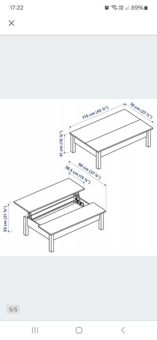 Stolik kawowy rozkładany Ikea
