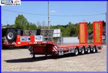 Niskopodwoziowa MEGA Trailers, 4-osie, dł.  9.1+5,0 m / DMC 70 TON ! GOTOWA !  Gotowa naczepa !! Ładowna 56T dł. 18.60 m, najzdy 4,0 m PTO