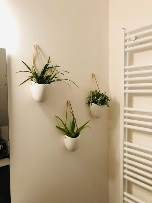 Zestaw 3 doniczki wiszące na kwiaty dekoracja dom na ścianę kwiaty