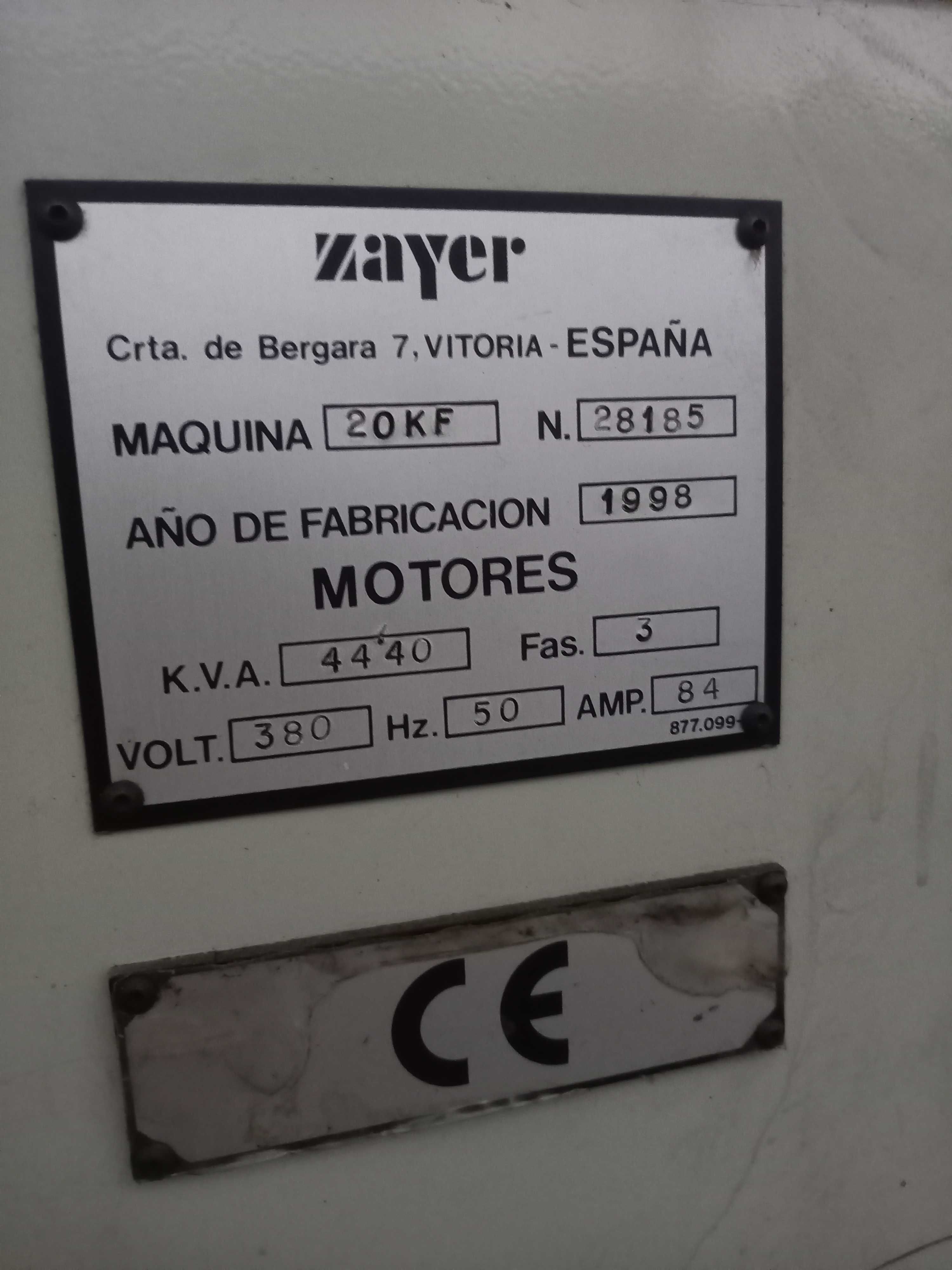 Fresadora CNC - ZAYER 20KF 3000 (dimensões de maquinação 2700x1250)