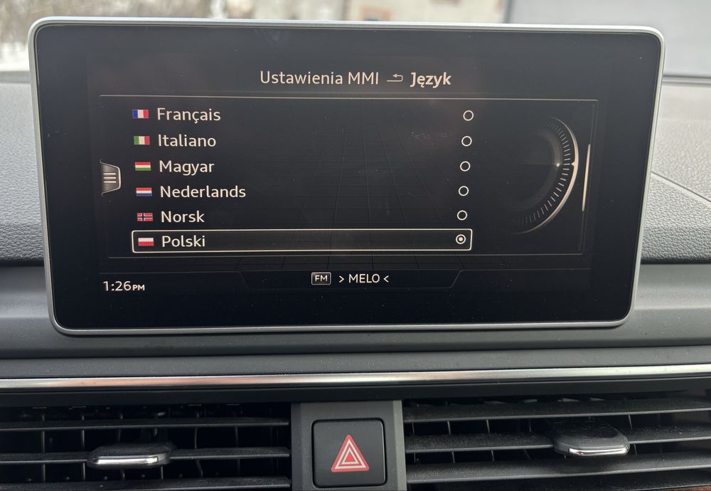 Audi USA lampa tyl kodowanie konwersja polski mapy carplay loga stacji