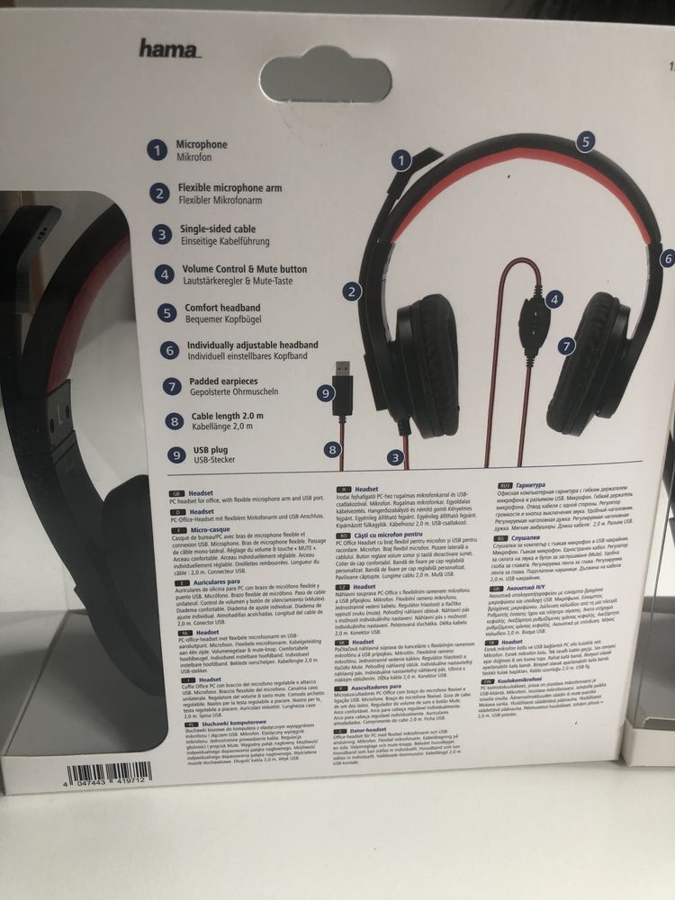 Геймерські навушники з мікрофоном HAMA HS-USB 400