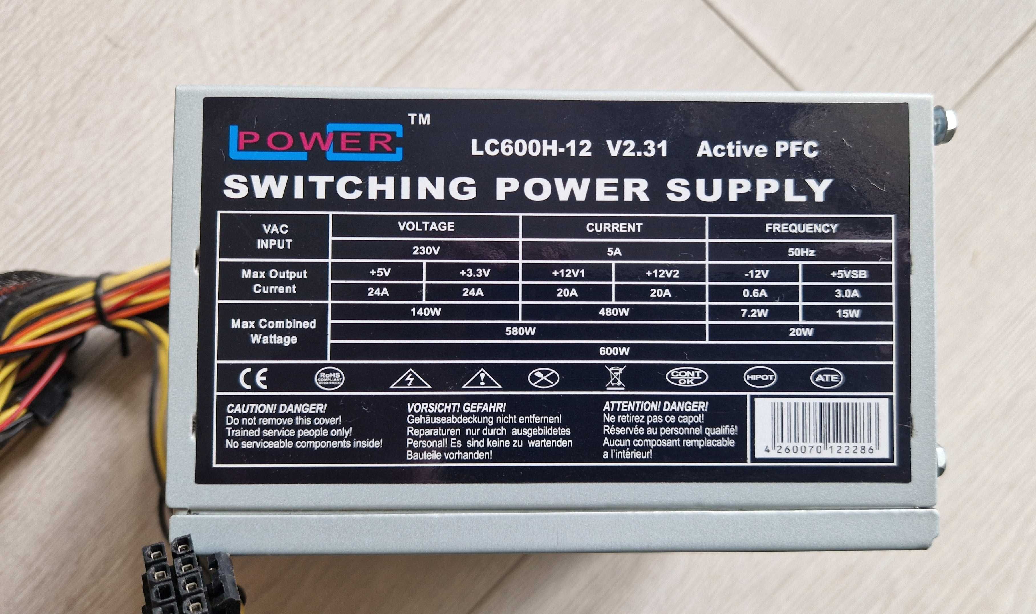 Zasilacz komputerowy LC600H-12 V2.31