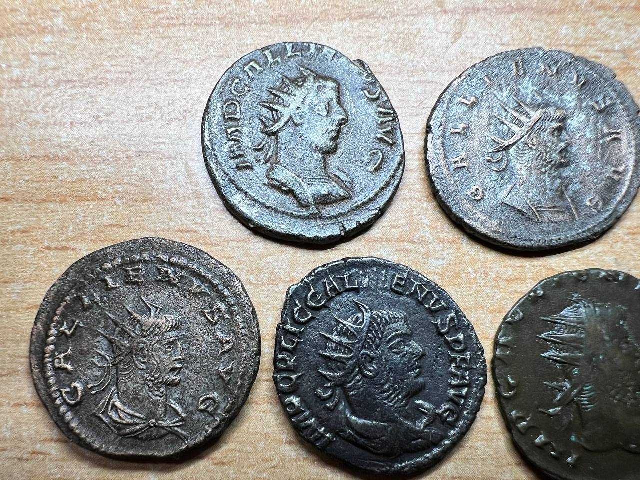 Лот из 5 Античніх римских монет, (Имп. Галлиен)