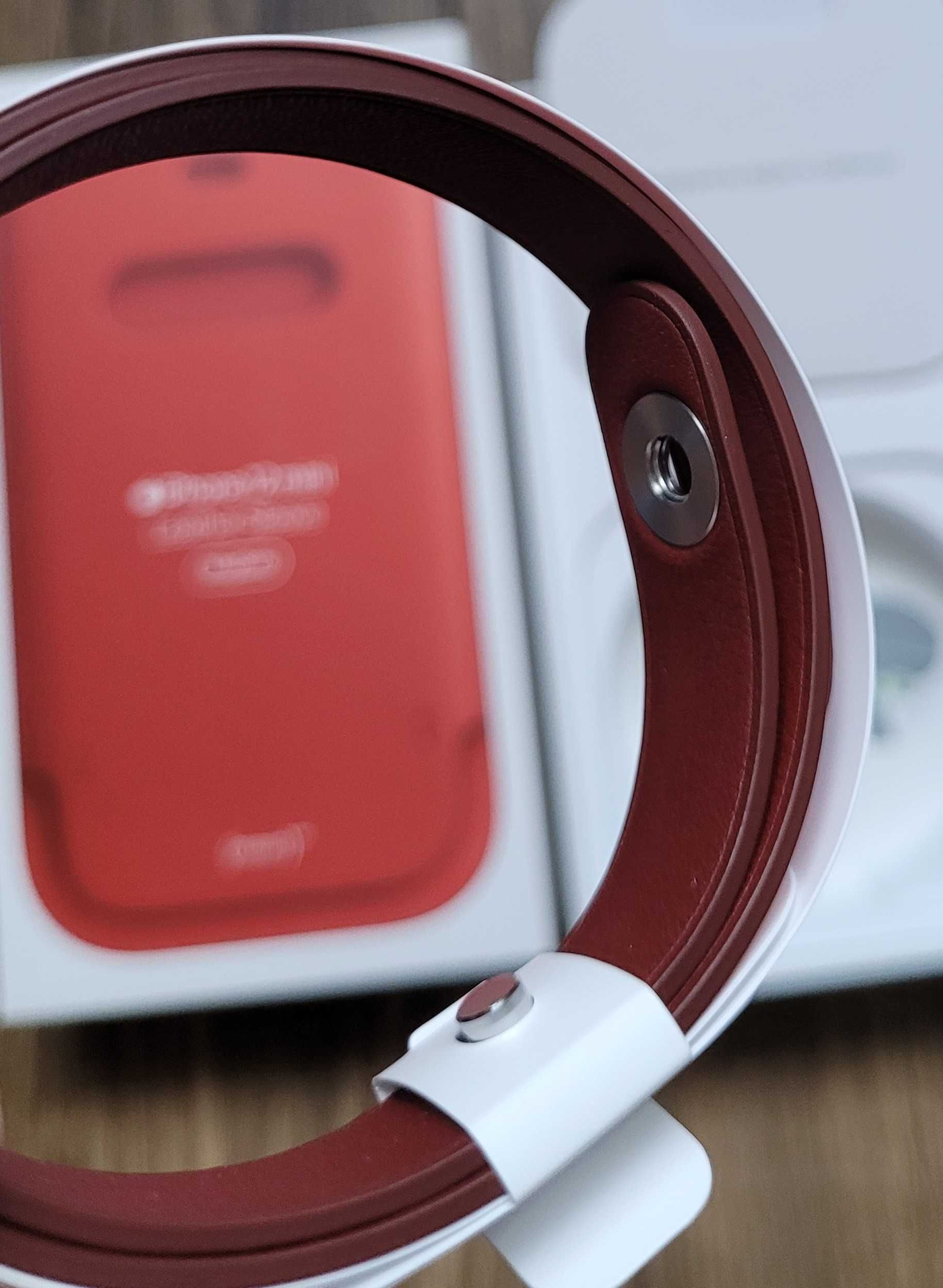 Etui Apple Leather Sleeve iPhone 12 mini MagSafe czerwone skórzan NOWE