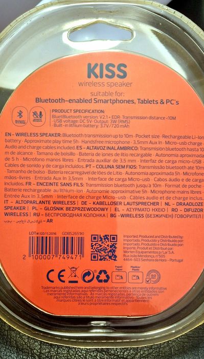 Coluna + mãos livres Bluetooth, Goodis Kiss