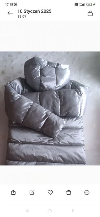 Kurtka zimowa dziewczęca Minoti, rozmiar 158/164 kolor srebrny, 13, 14