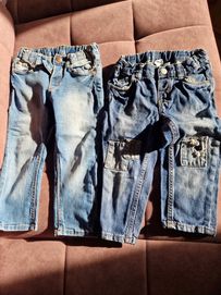 Zestaw 2 pary spodni jeansowych dżinsowych dla dziewczynki H&M 80-86