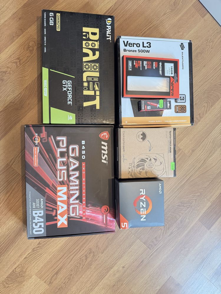 Komputer pc ryzen 5 2600/gtx 1660 super/16gb ram/2 monitory