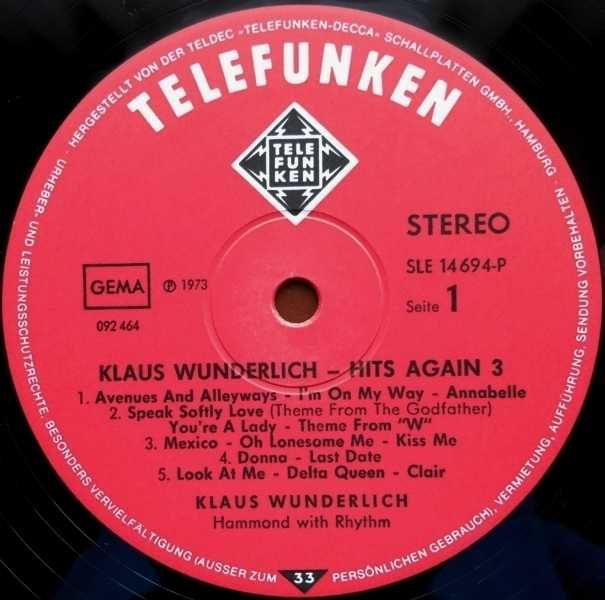 Виниловая пластинка  Organ [Hammond] Klaus Wunderlich/ Клаус Вундерлих
