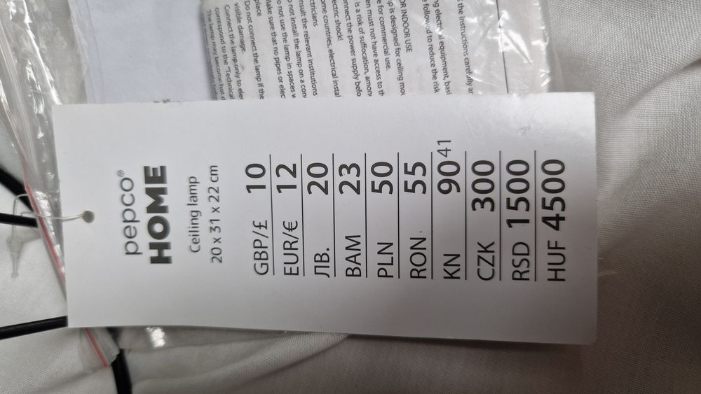 Lampa wisząca, kolor czarny, nowa