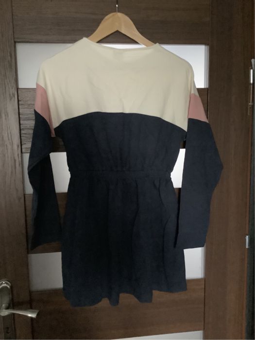 Nowa sukienka midi granatowa z napisem Zara Kids 11-12 lat 152 cm