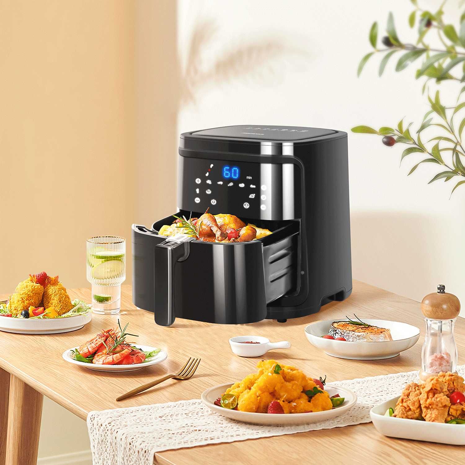 Aigostar Fritadeira Air Fryer Wi-fi/Bluetooth 7L 1900W Preta