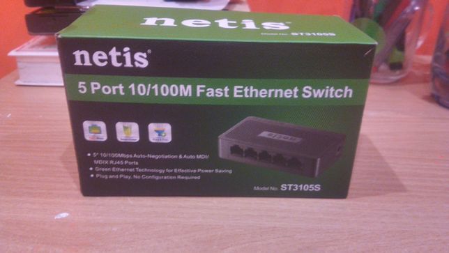 netis switch 5 portowy ST3105S Komplet