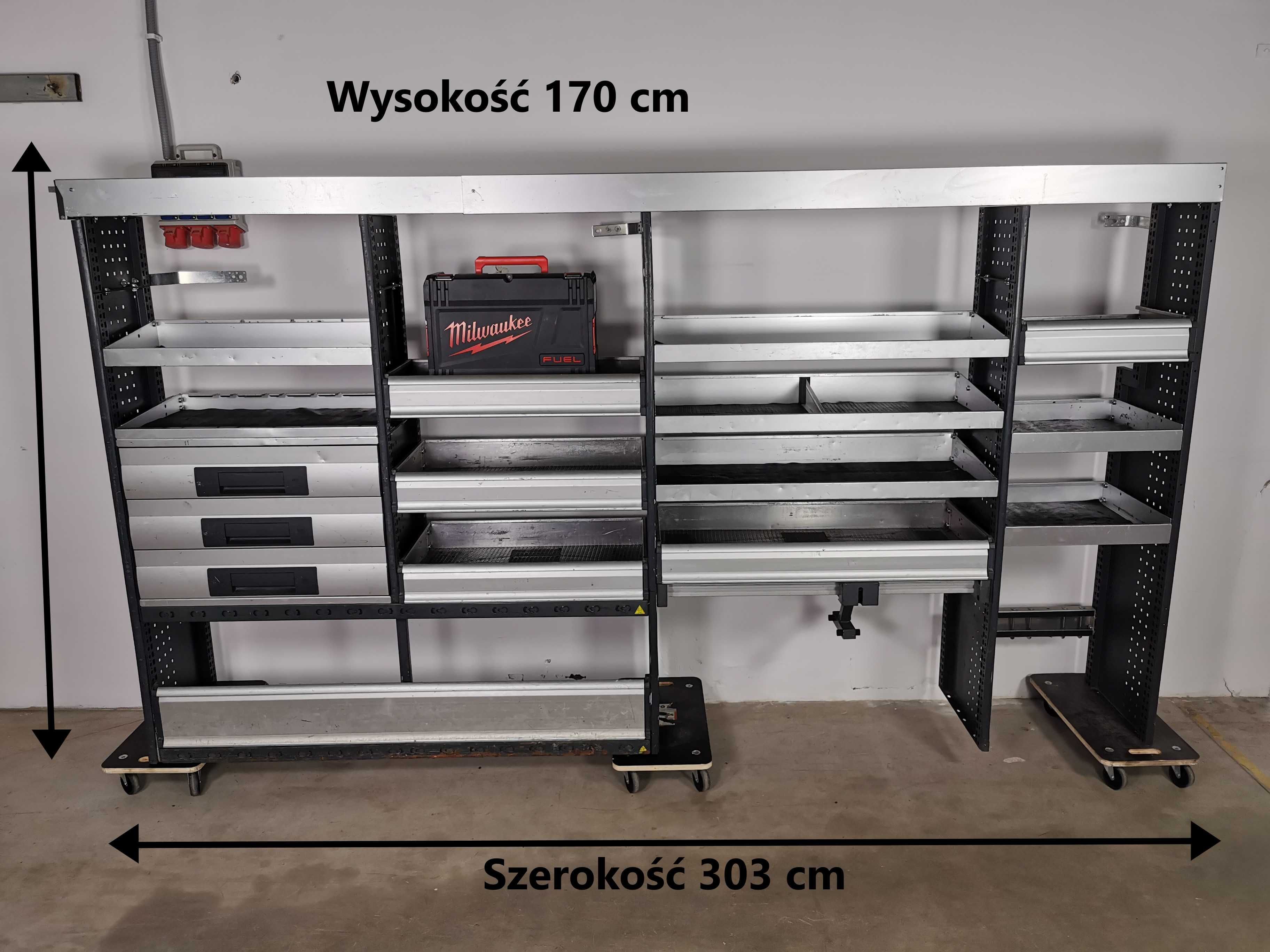 Zabudowa serwisowa warsztatowa regał samochodowy serwisowy ZESTAW BOTT