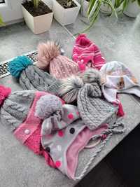 Zestaw 7 zimowych czapek dla dziewczynki rozmiar 52-54