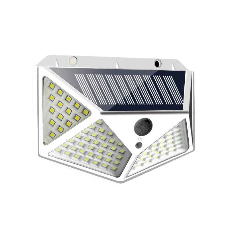 Kinkiet, lampa solarna, lampa ogrodowa, czujnik ruchu 100 LED Biały