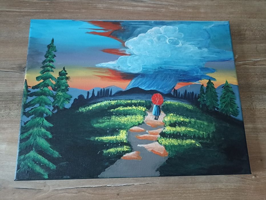 Obraz ręcznie malowany bez ramy 30x40 cm