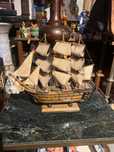 Maquete Caravela Nau Madeira Antiga Barco madeira 32 cm Antigo