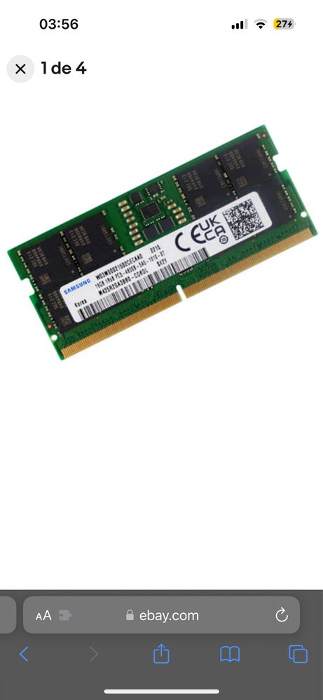 Memoria RAM DDR5 sodimm 16Gb (2x8Gb), 5600MHz