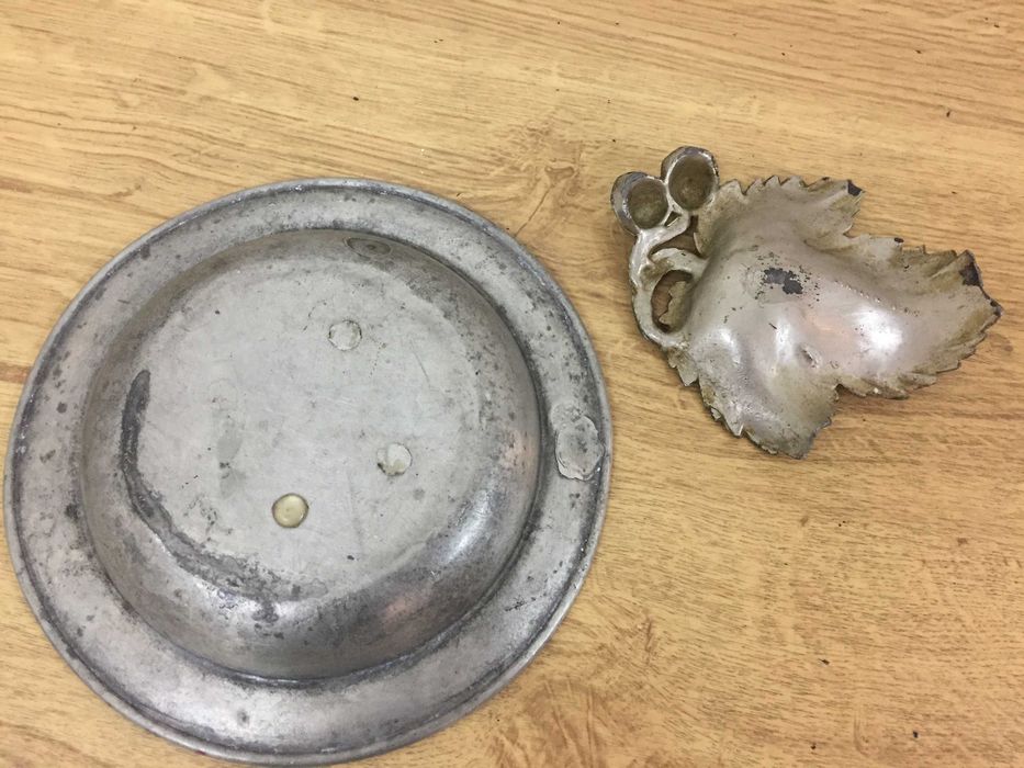 Peças em prata e estanho. Antigas. Made in France.