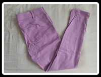 Liliowe spodnie everme rozmiar XL 42 elastyczne jegginsy