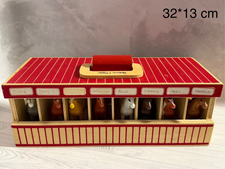 Ігровий набір Переносна дерев'яна стайня з кіньми Melissa & Doug