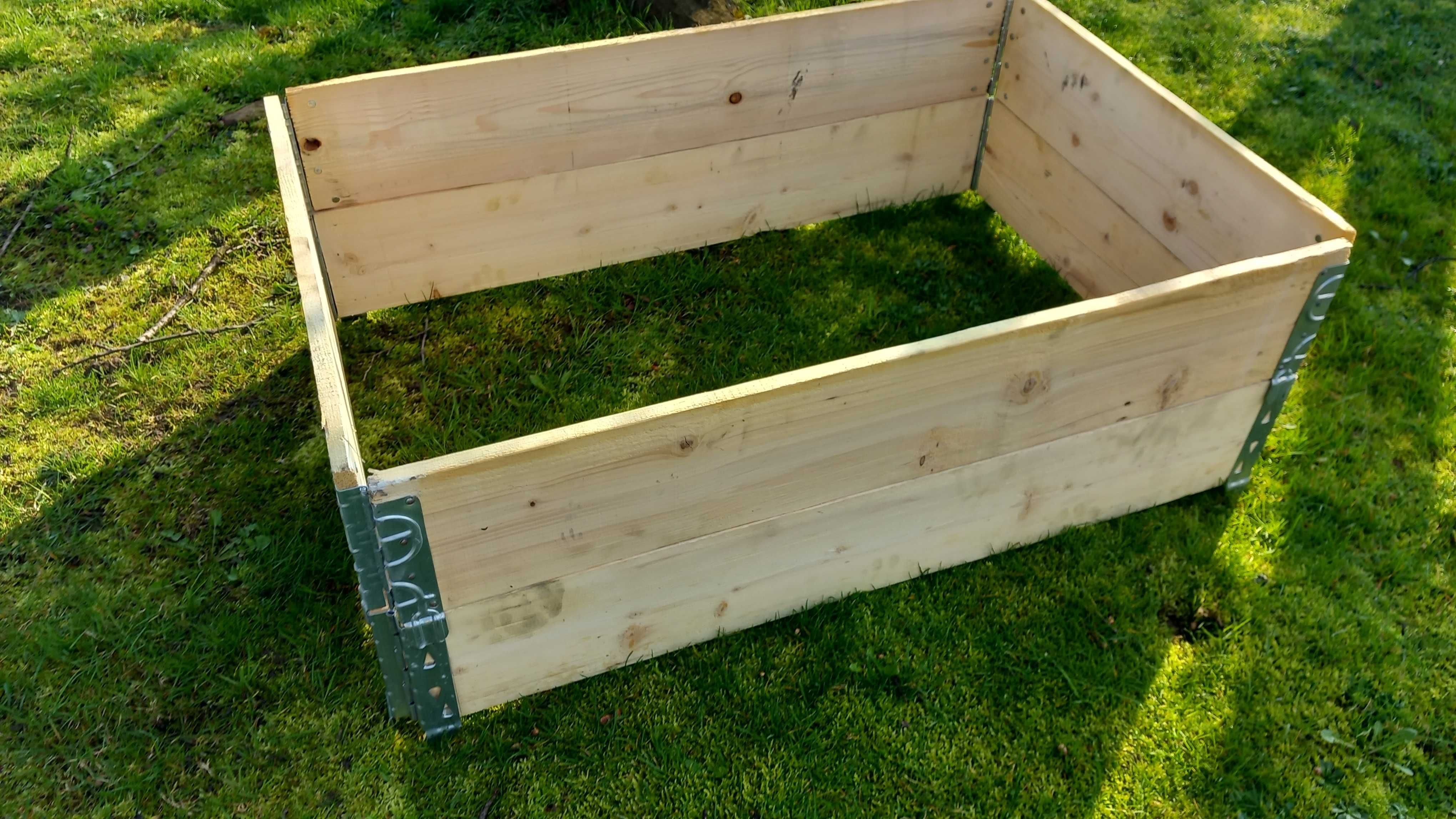 Drewniana ramka na warzywnik nadstawka paletowa 120 x 80 wys 22 cm