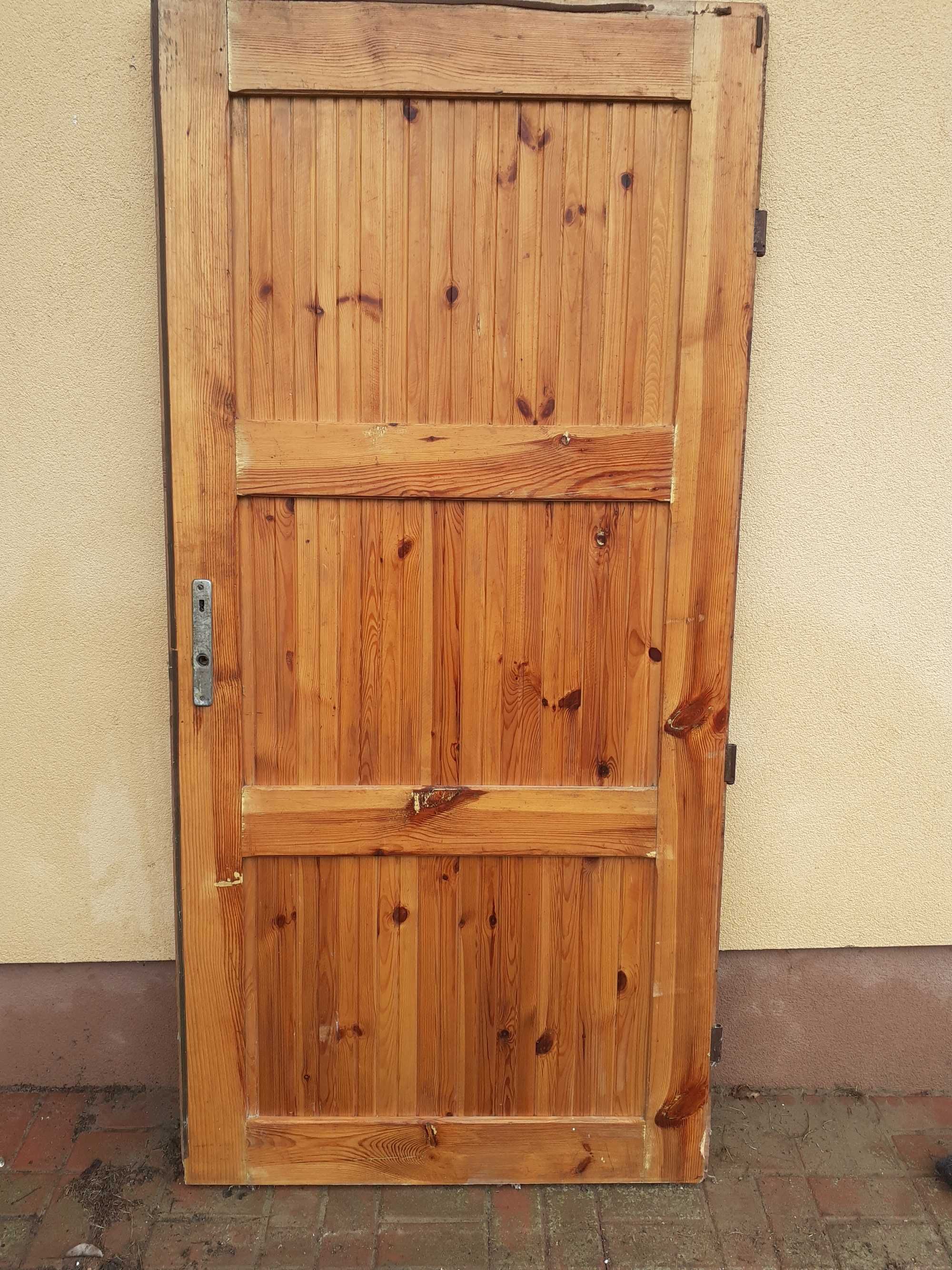 Drzwi drewniane szerokie 95 solidne grube