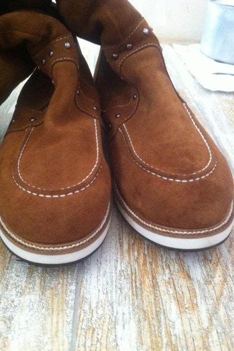 Высокие зимние сапоги угги из натуральной замши и натурального меха 40