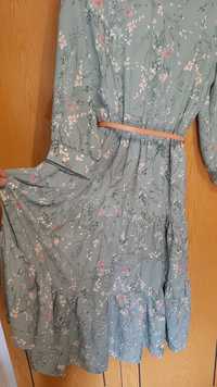 Шифонова сукня міді з воланами