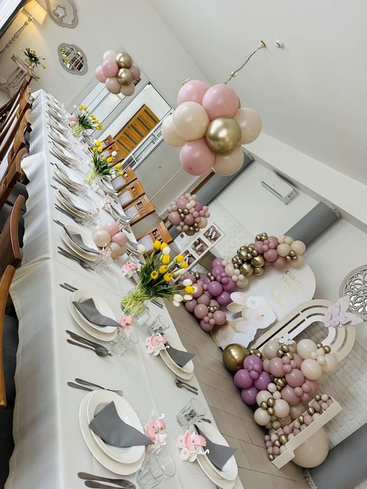 Dekoracja Balony ścianka Komunia chrzest balon