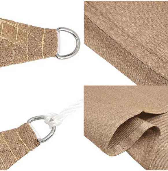 Żagiel przeciwsłoneczny, 160 g/m², kolor taupe, 3x3 m, HDPE