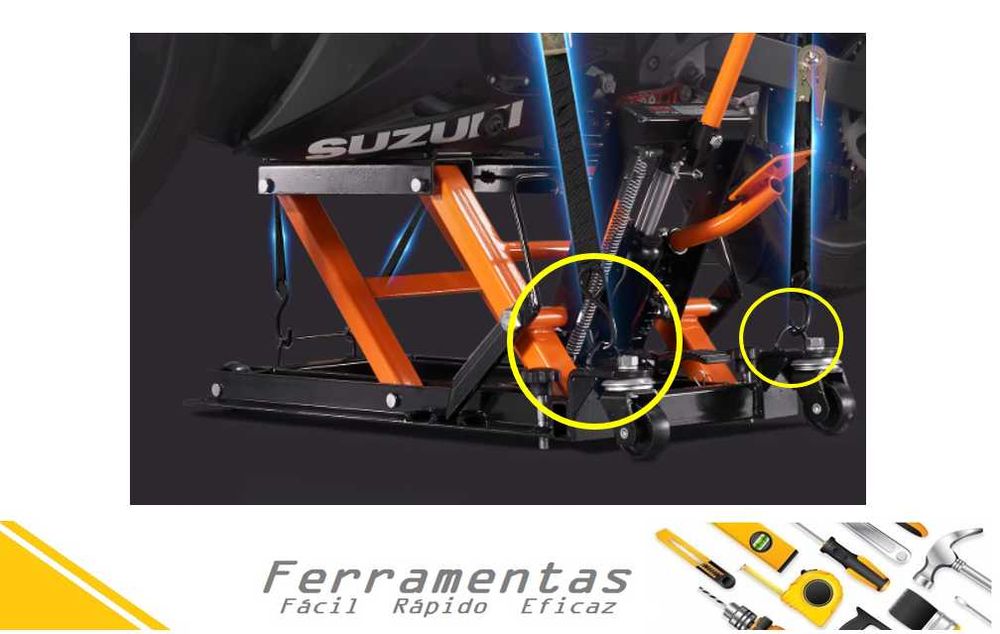 Macaco / elevador Hidráulico 680 kg p/ Mota - NOVO