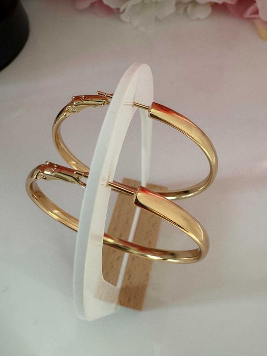 Kolczyki złote koła śr. 4,9 cm wiszące szerokie stal nierdzewna k1560