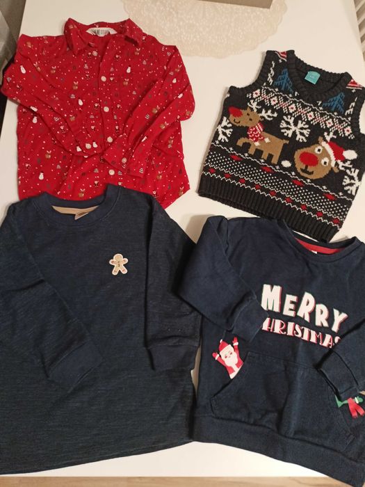 Świąteczne bluzki dla chłopca Rozmiar 104
