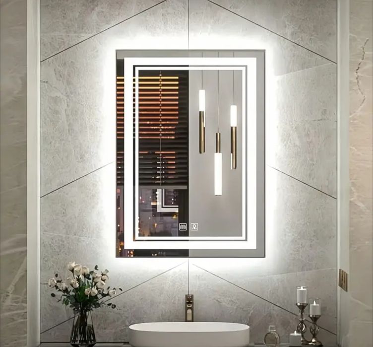 Дзеркало з LED-підсвіткою сенсорне керування + підігрів 35×60