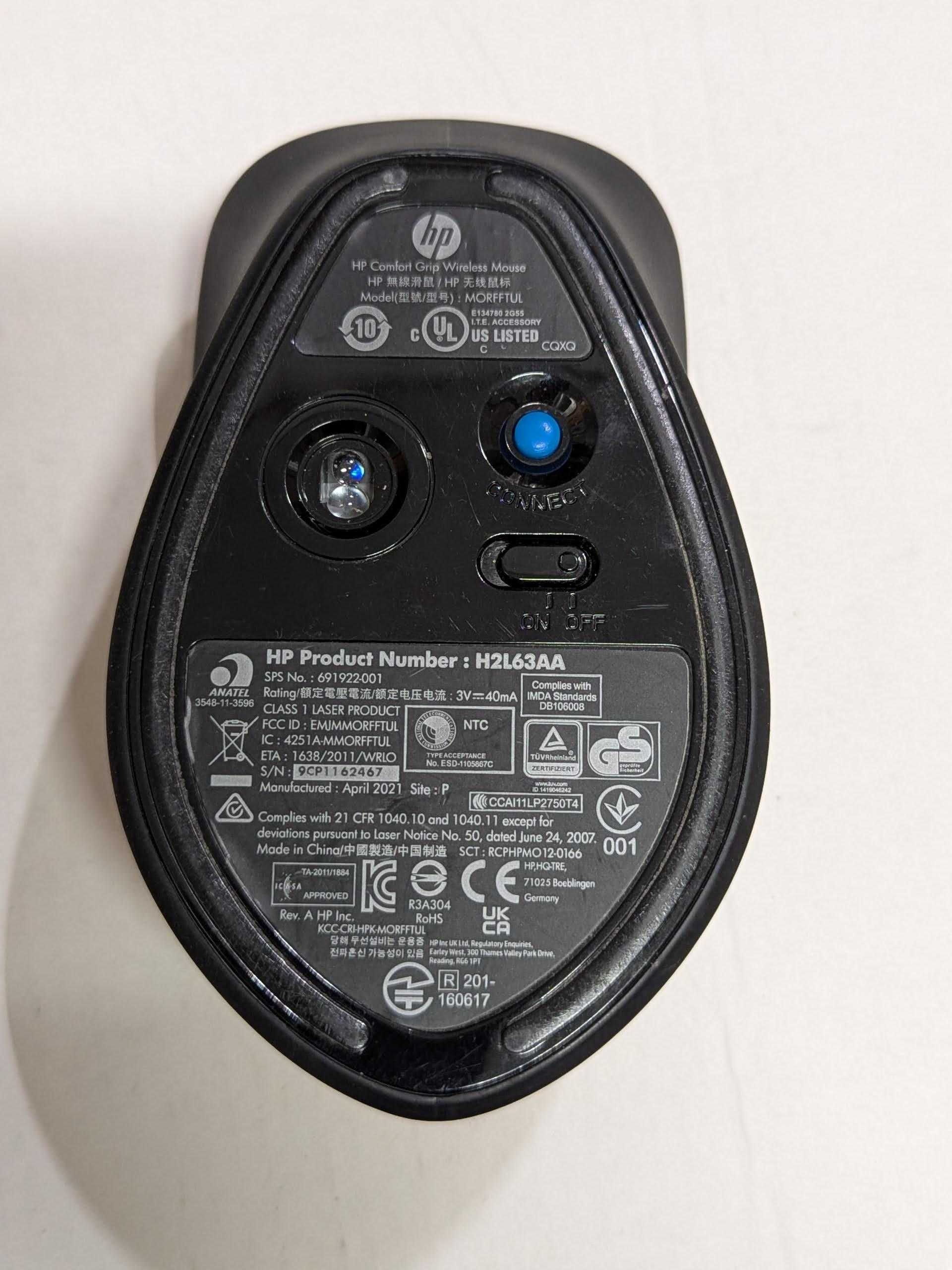 Mysz HP Comfort Grip Wireless Mouse (H2L63AA) - (bez adaptera USB)