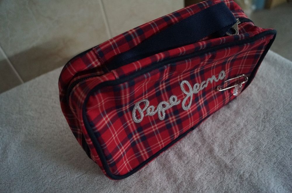 Bolsa Pepe Jeans Xadrez vermelha