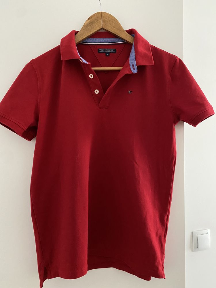 Koszulka polo połówka Tommy Hilfiger czerwona nowa unisex