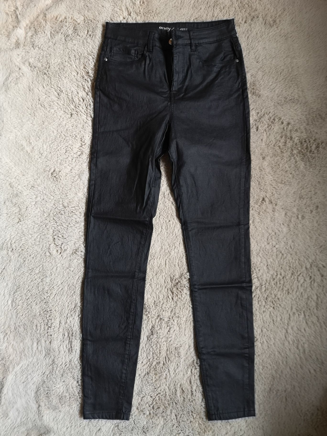 Spodnie woskowane Orsay r. 36 S czarne