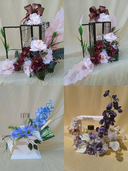 Kompozycje kwiatowe, stroiki funeralne, na cmentarz, nagrobkowe