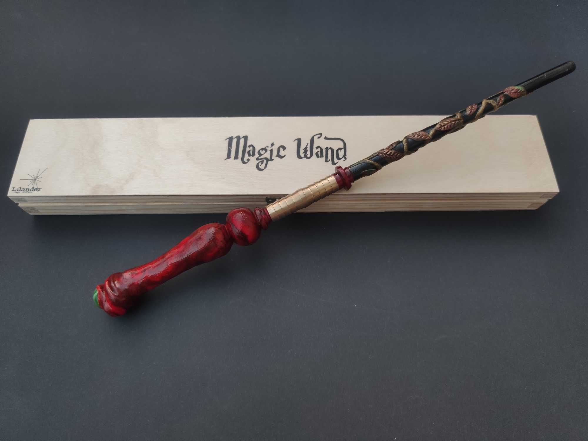 Różdżka przyjaźni Ignis Amicitiae drewno mosiądz pudełko Harry Potter