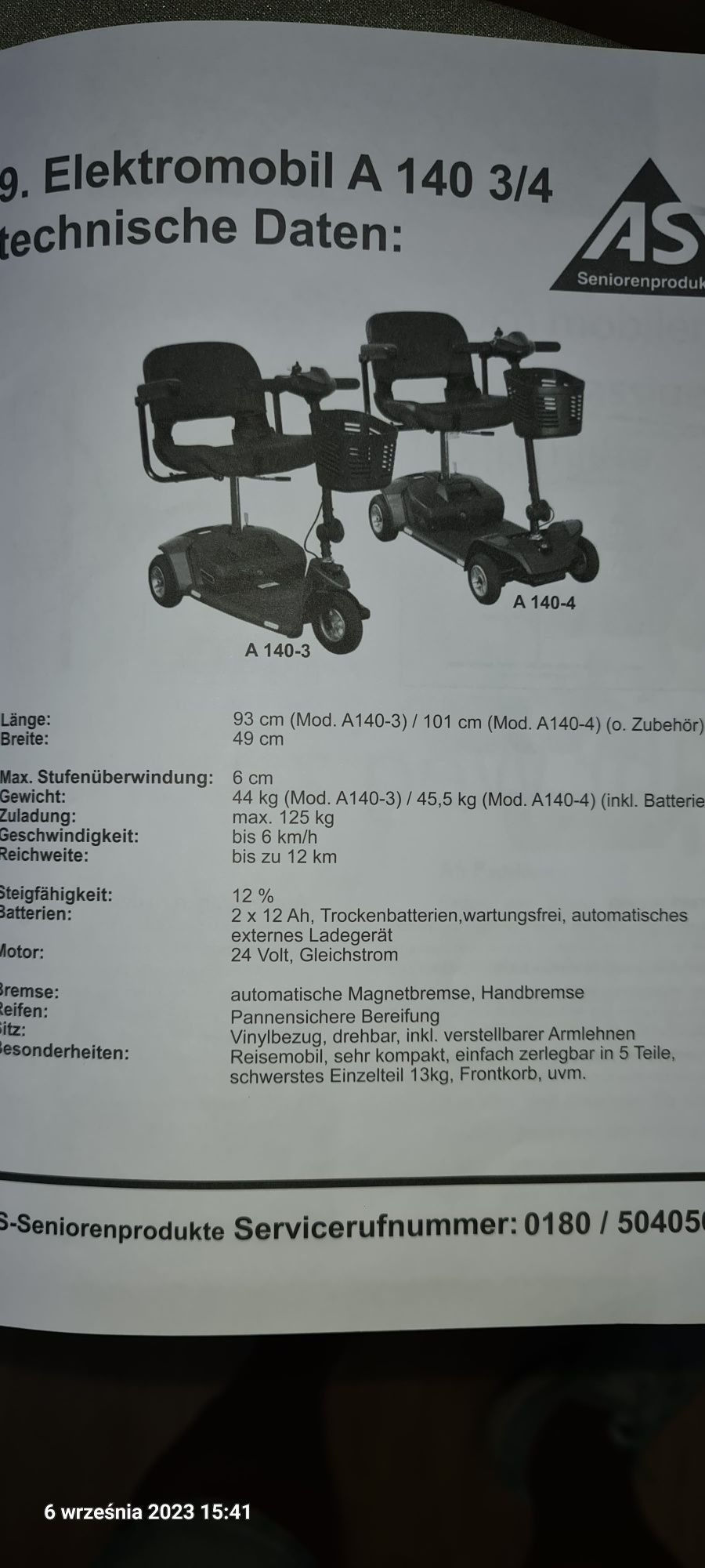 Elektryczny wózek inwalidzki