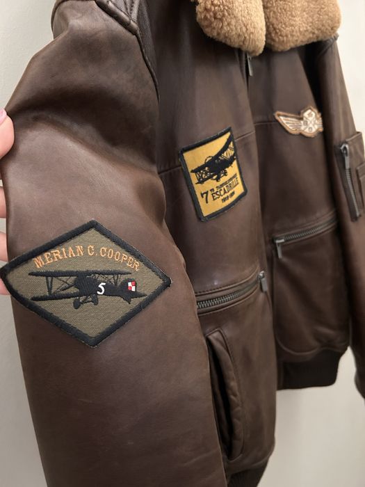 Brązowa kurtka skórzana pilotka Ochnik dywizjon 303 r. S