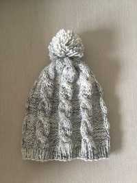 Handmade, czapka zimowa szara